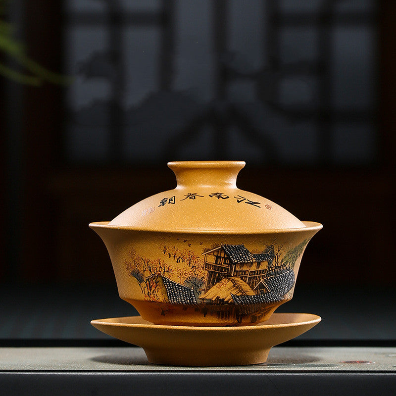 Bol couvert (Gaiwan) en argile violette