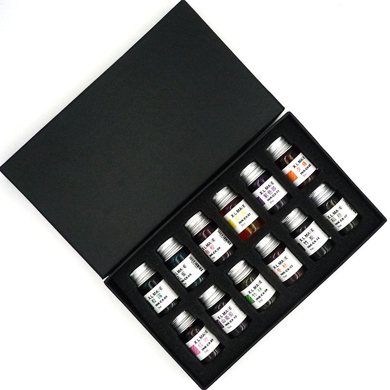 Encre pour plume — Coffret 12 couleurs, 7 ml