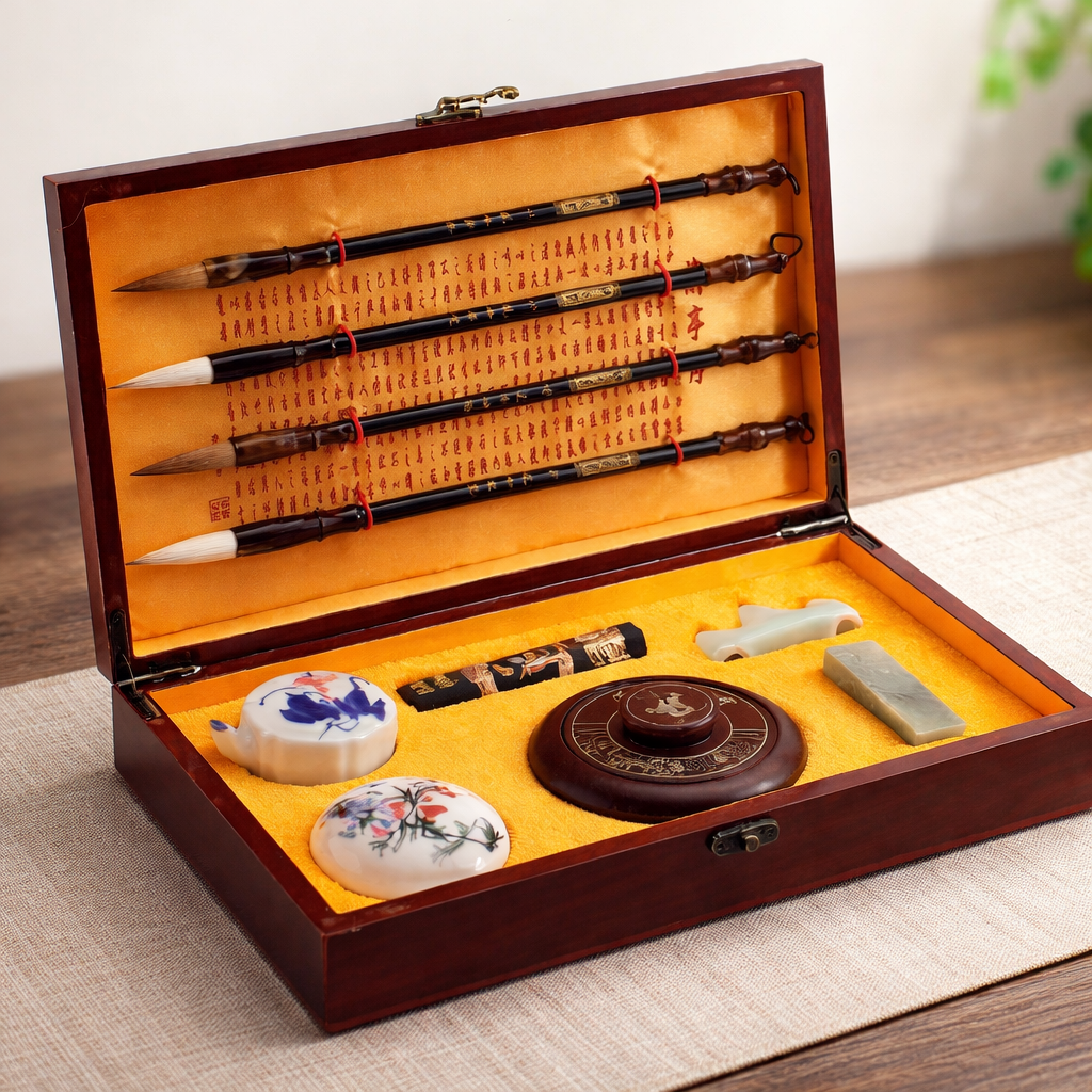 Coffret de calligraphie 'Quatre Trésors'