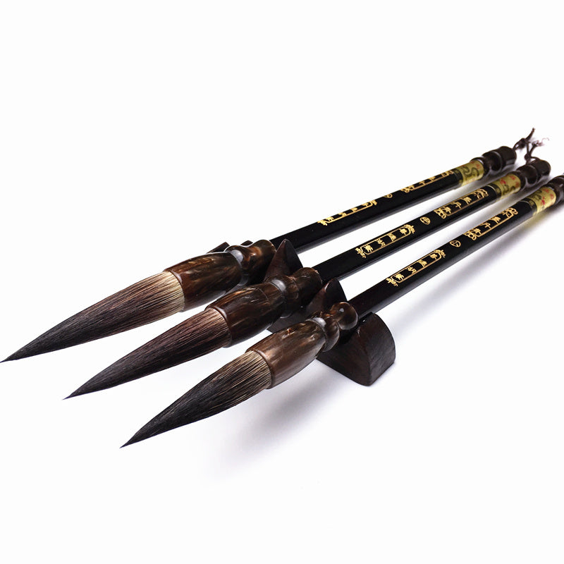 Set of 3 calligraphy brushes – Stiff bristles