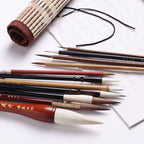 Set de pinceaux traditionnels pour calligraphie