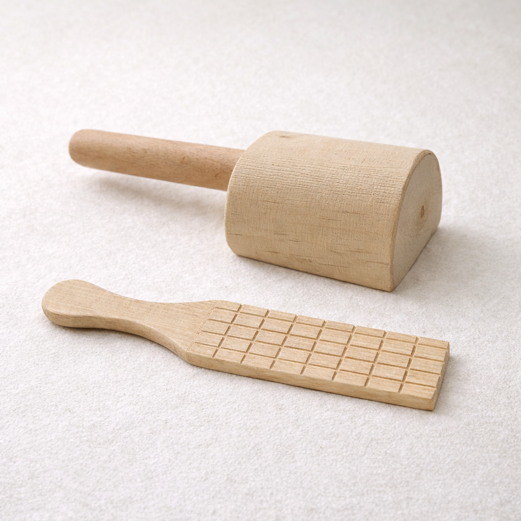 Wooden potter's mallet for modeling and pottery