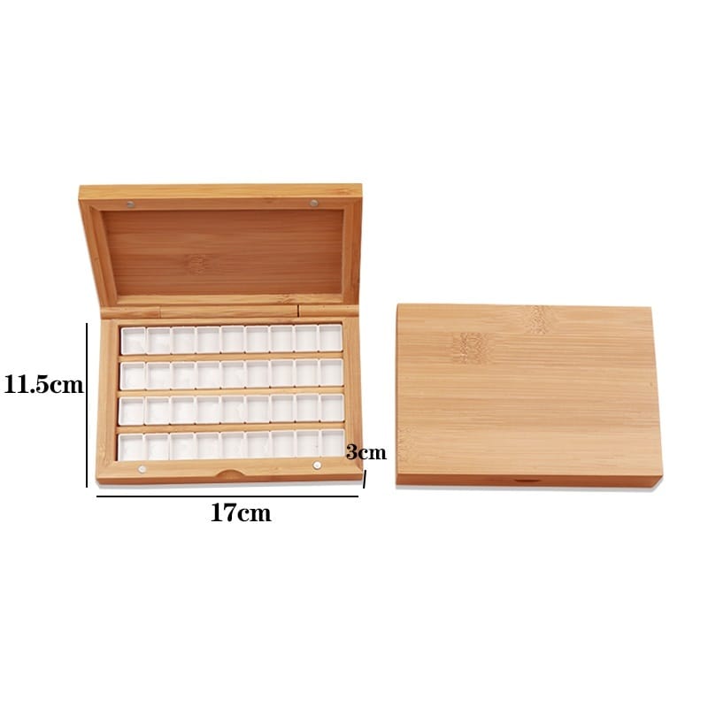 Boîtes d’aquarelle en bambou 36 godets