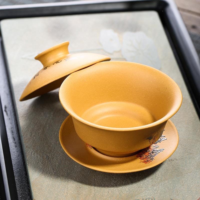 Bol couvert (Gaiwan) en argile violette