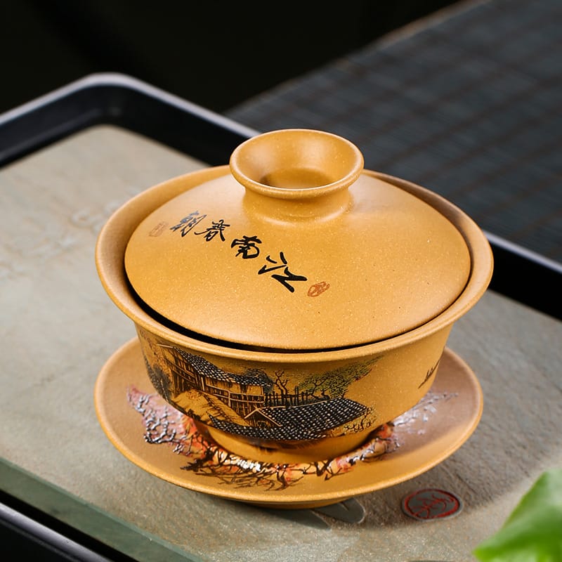 Bol couvert (Gaiwan) en argile violette