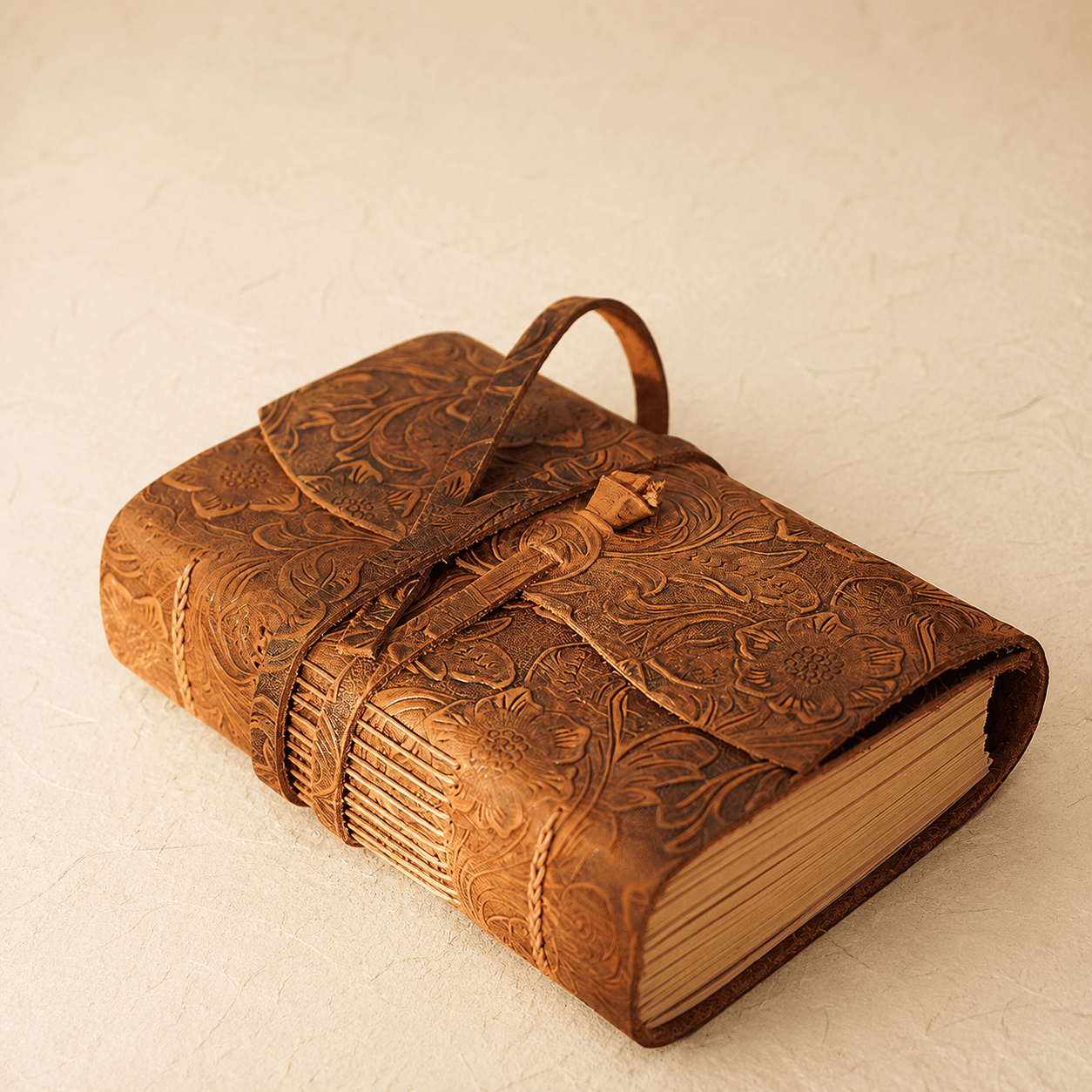 petit carnet en cuir, floral