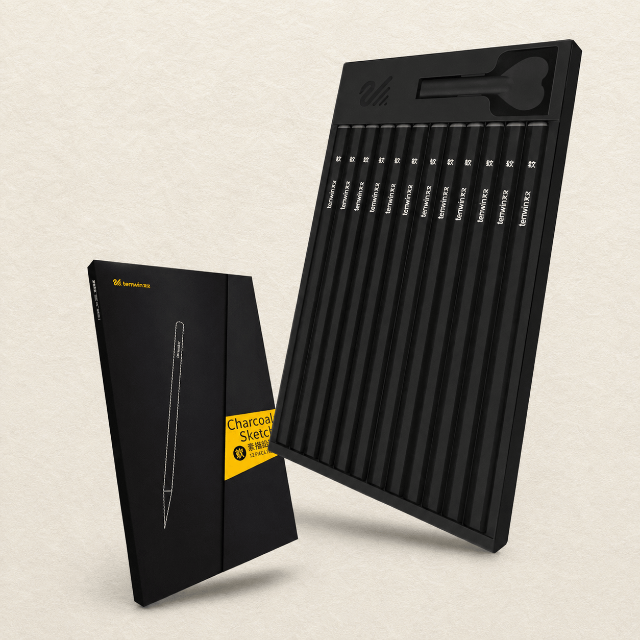 coffret crayons fusain charbon