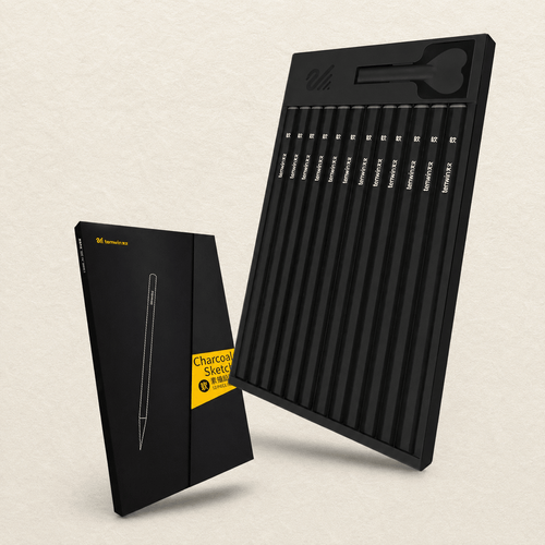 coffret crayons fusain charbon