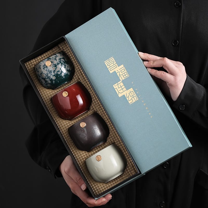 Coffret de 4 tasses en céramique 