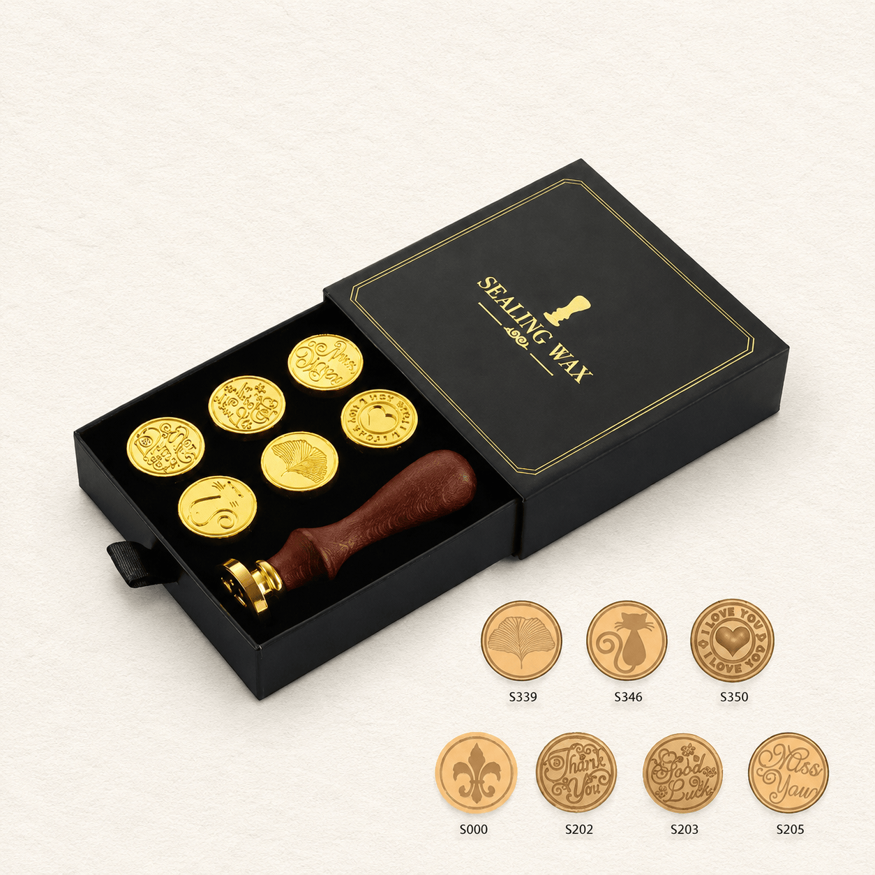Coffret de sceaux à cacheter , 6 motifs