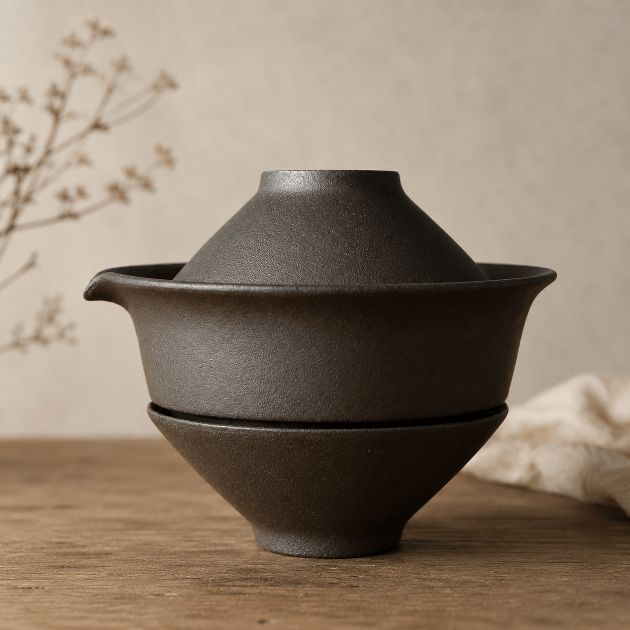 Gaiwan noir en gres