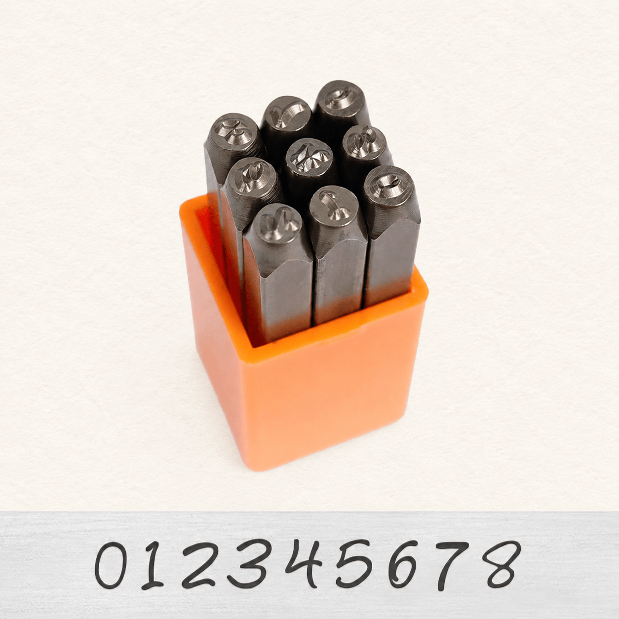 Jeu de poinçons chiffres, en acier chrome-vanadium