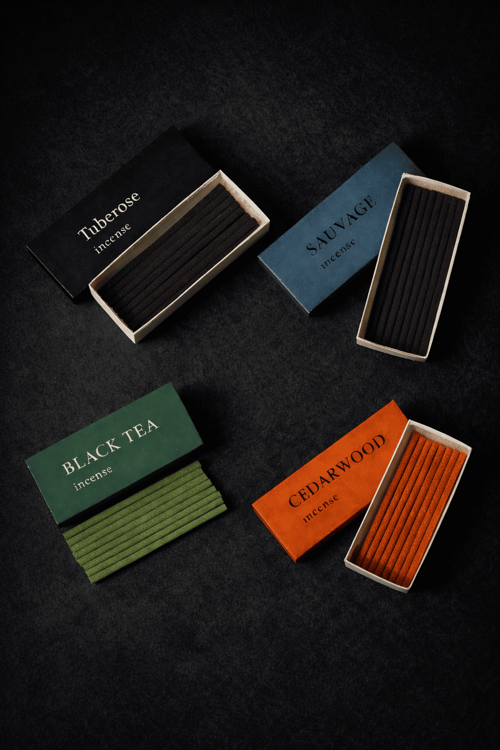 4 boîtes d'encens japonais, format court