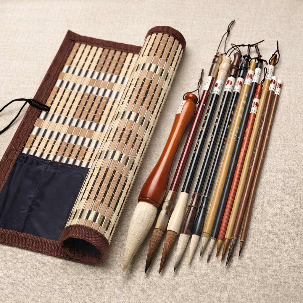 Set de pinceaux traditionnels pour calligraphie