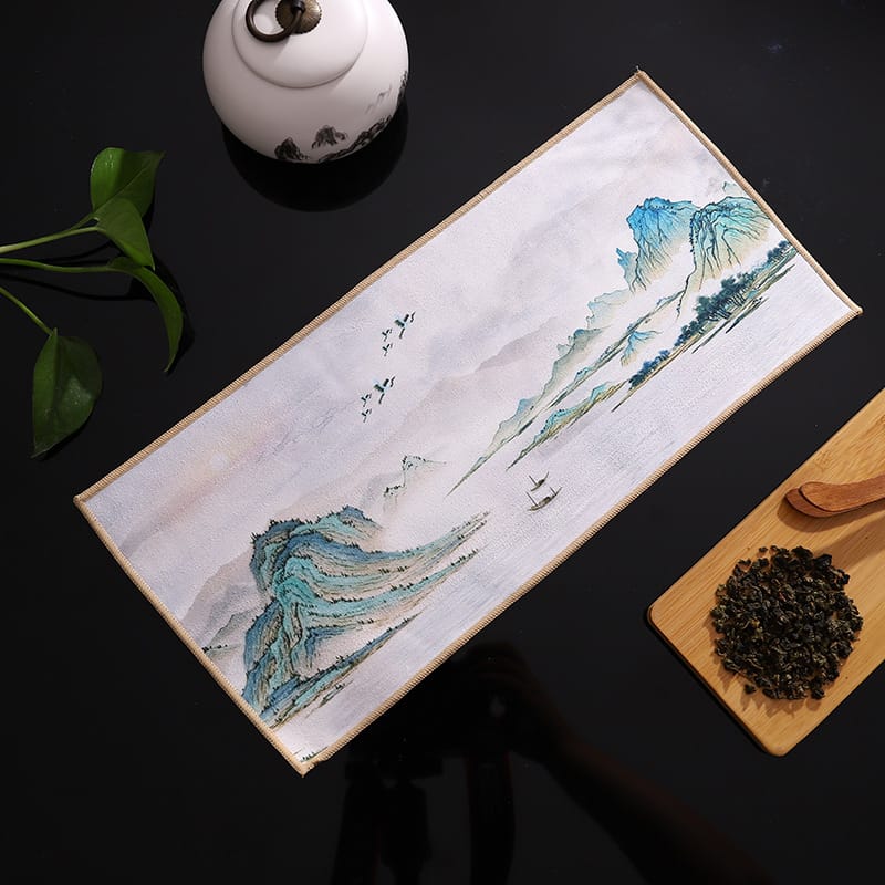 Serviette de thé, motif montagne