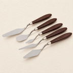 set de 5 spatules avec manche en bois pour la peinture