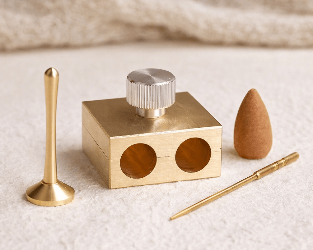 Copper inverted incense molding set