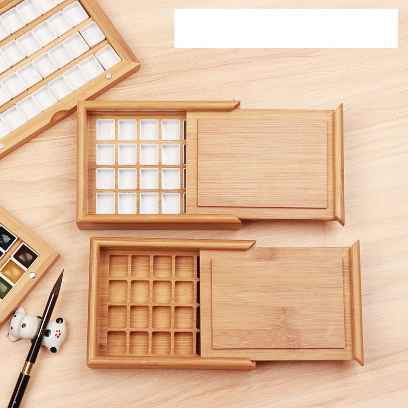 boit een bois bambou, rangement peinture