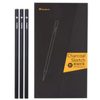 Ikane Studio Matériel d'art / Dessin / Crayon Tendre Boîte de 12 crayons fusain — pour dessin, esquisse et ombrage