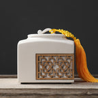 Openwork Ceramic Box — White or Black