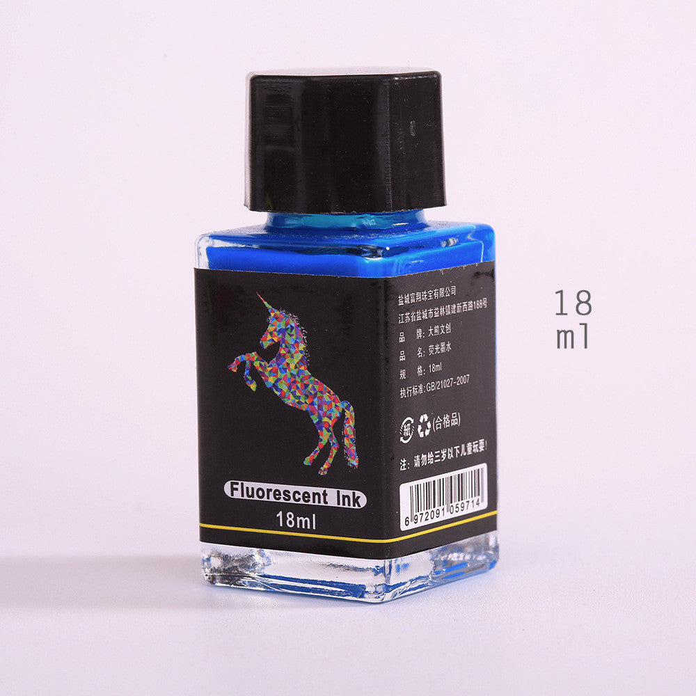Flacon d'encre fluorescente bleue