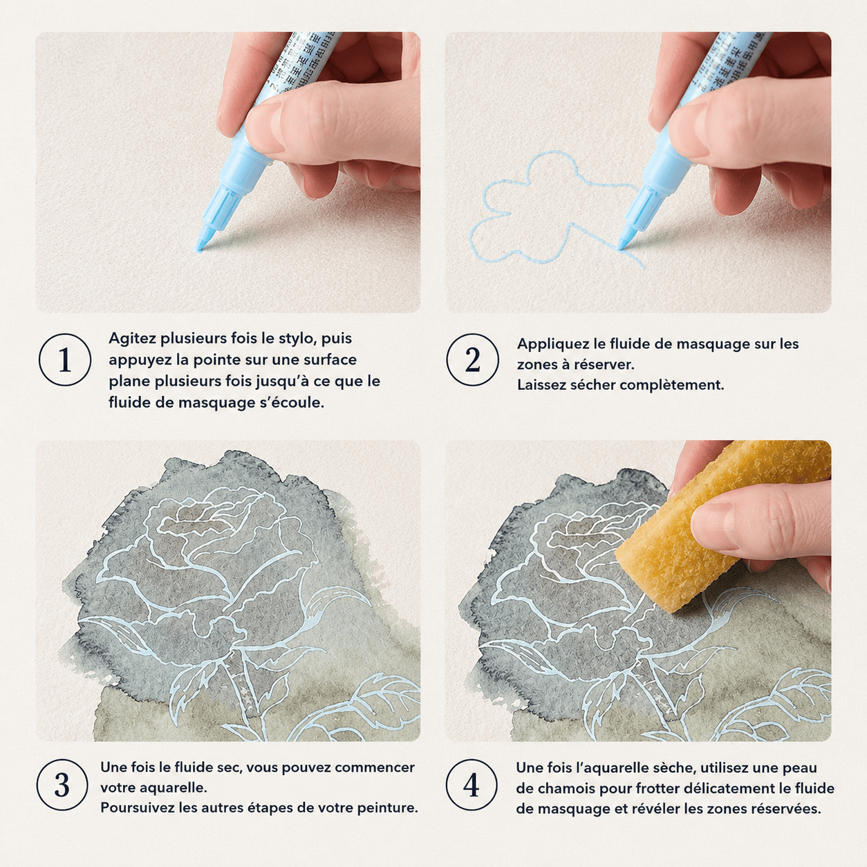 Ikane Studio Matériel d'art / Matière / Peinture Stylo de fluide de masquage pour aquarelle