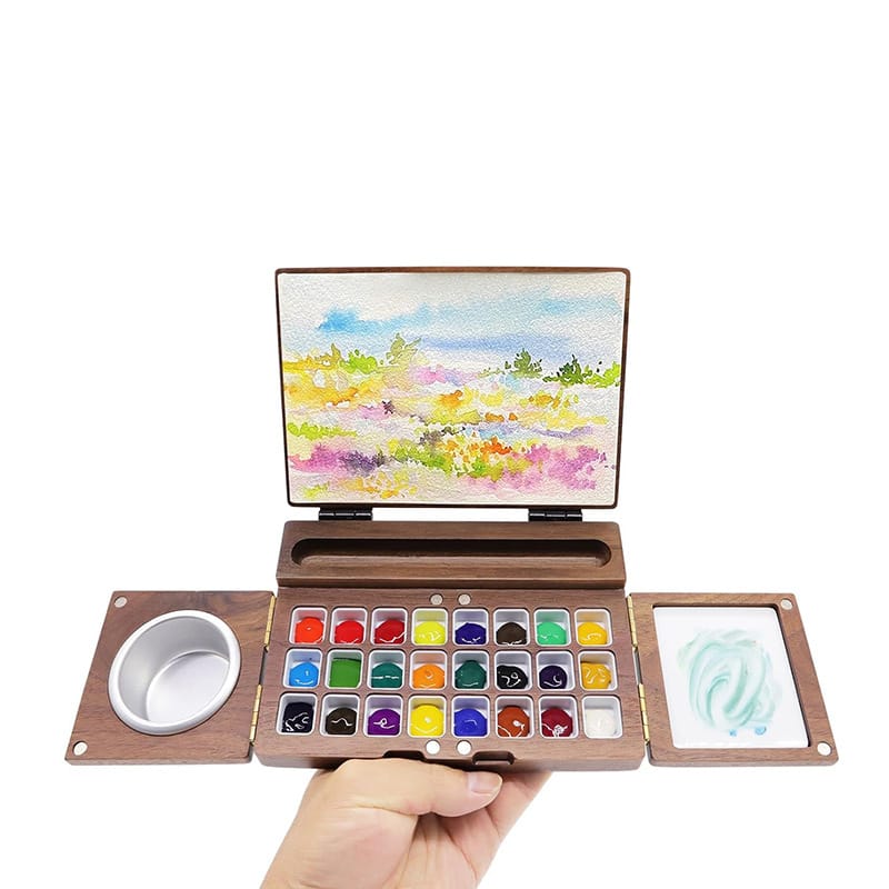 Ikane Studio Objet / Coffret / Cadeau Planche d’aquarelle pliante en bois