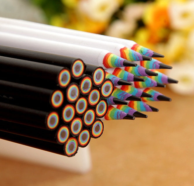 set crayons arc en ciel